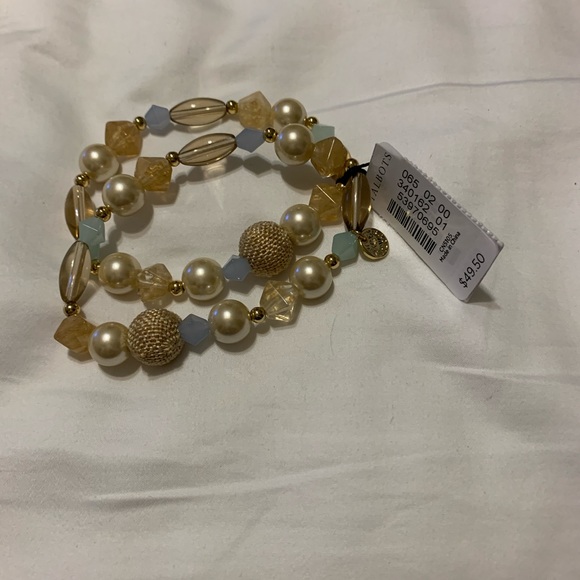 2 Talbots Stretch Bracelets Semi Precious Stones